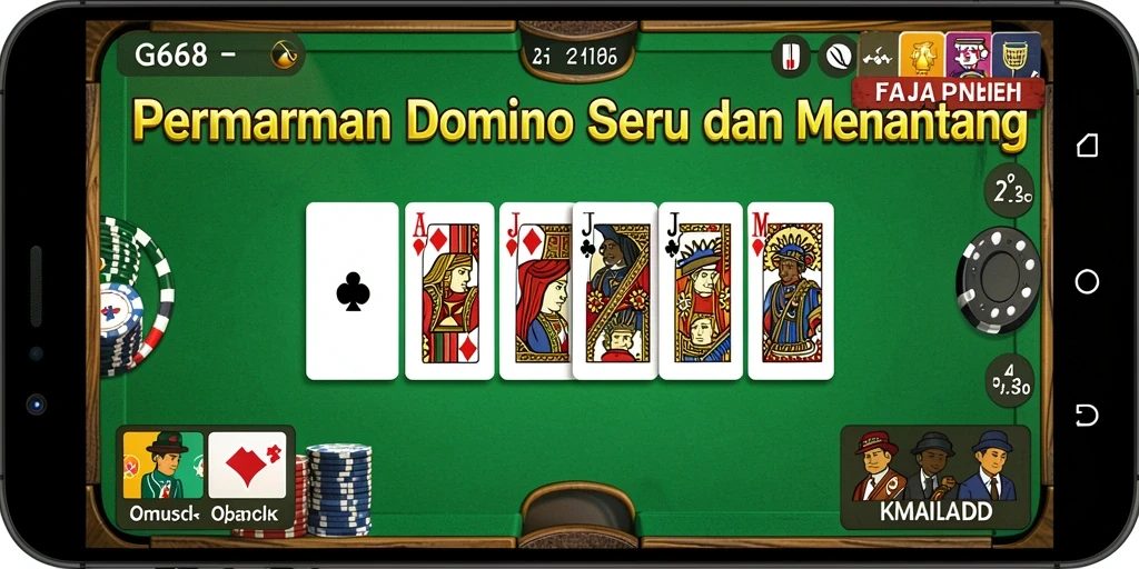 Tangkapan layar G668 menampilkan momen seru bermain Domino dengan teman-teman.