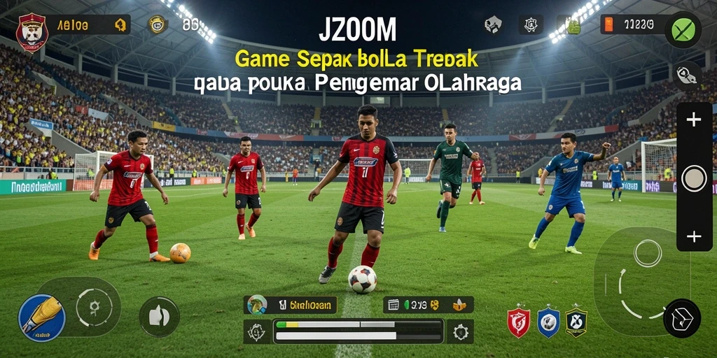 Tangkapan layar menampilkan aksi seru dalam permainan sepak bola J200M.