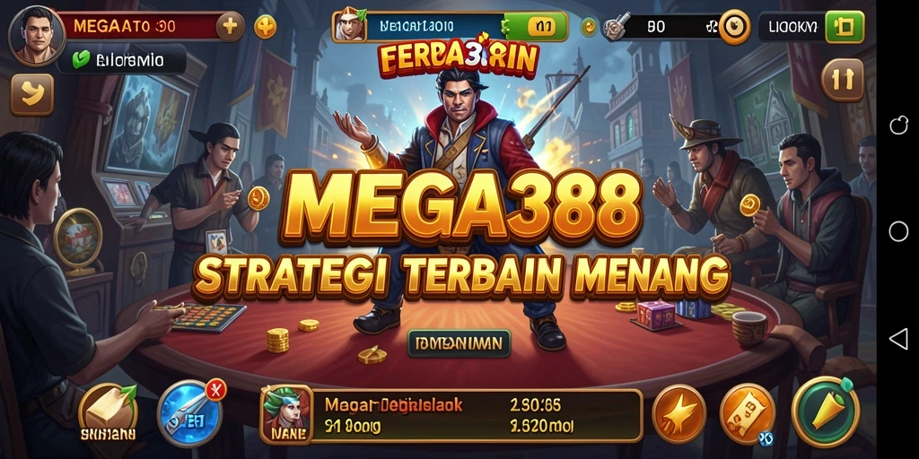 Screenshot gameplay MEGA388 menunjukkan pertempuran strategi yang intens.