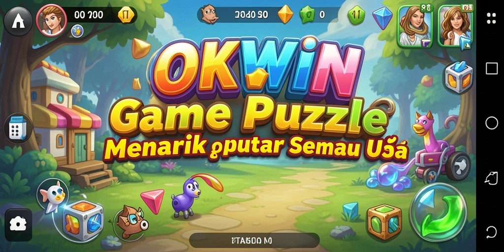 Screenshot OKWIN menampilkan pemain menyelesaikan teka-teki menantang.