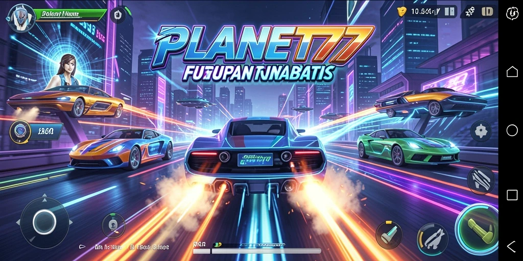 Gameplay balapan futuristik yang penuh aksi dan seru.