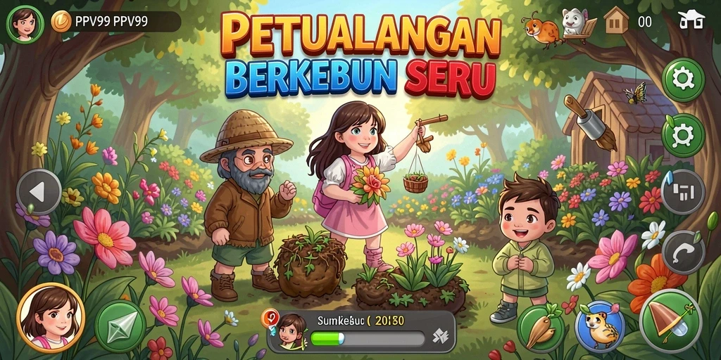 Tampilan gameplay PPV99 yang memikat dengan kebun yang rimbun.