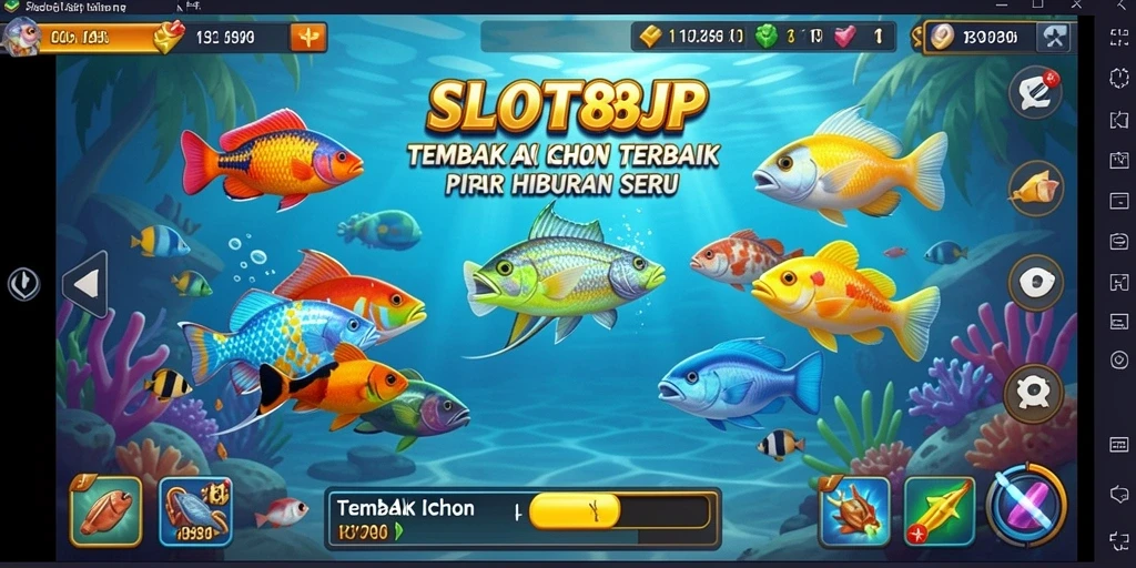 Tampilan permainan SLOT88JP yang seru dengan aksi Tembak Ikan.