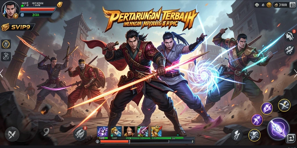 Tampilan gameplay mendebarkan dari pertarungan epik di SVIP9.